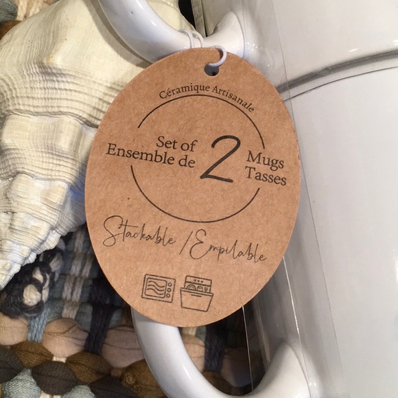 Set of 2 Hand Crafted Ceramic Stackable Mugs - Picture 8 of 9